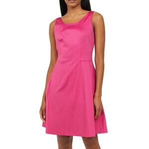 Lafayette 148 New York Pink High Neck Sheath Crepe Dress Mini Dress Size 8